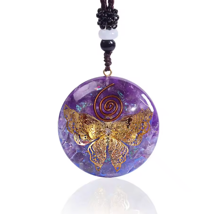 Schmetterling Amethyst Orgon - Kette