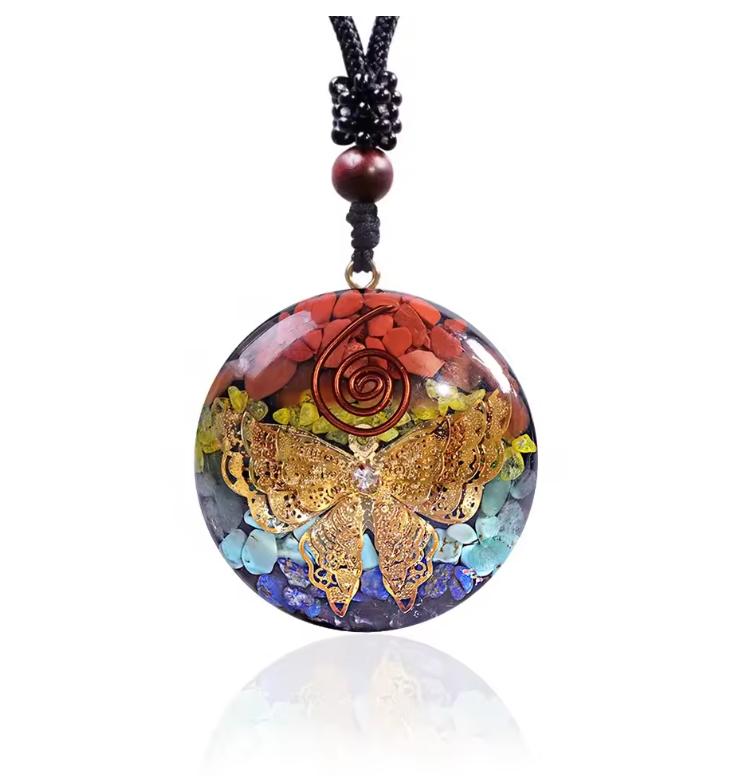 Schmetterling Amethyst Orgon - Kette