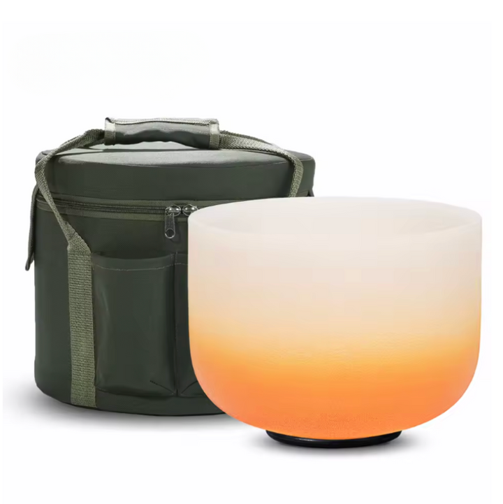 Kristall-Klangschale aus Quartz "Orange Lotus"