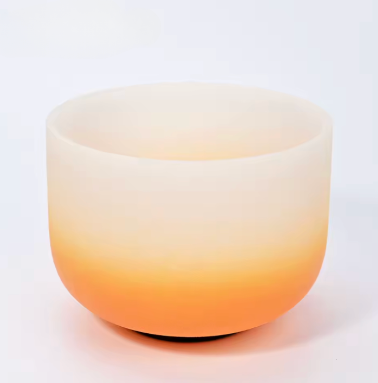 Kristall-Klangschale aus Quartz "Orange Lotus"