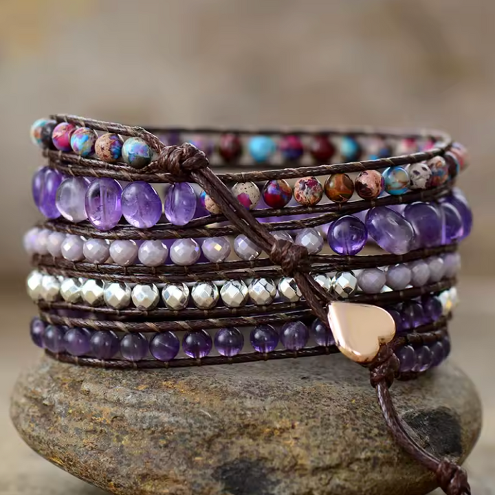 Golden Amethyst - Wickelarmband