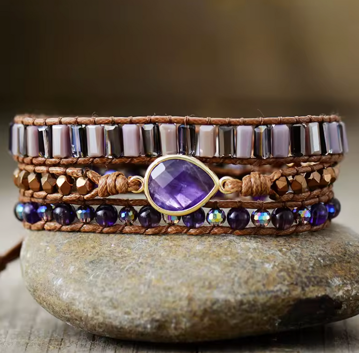 Violet Energy Amethyst - Wickelarmband