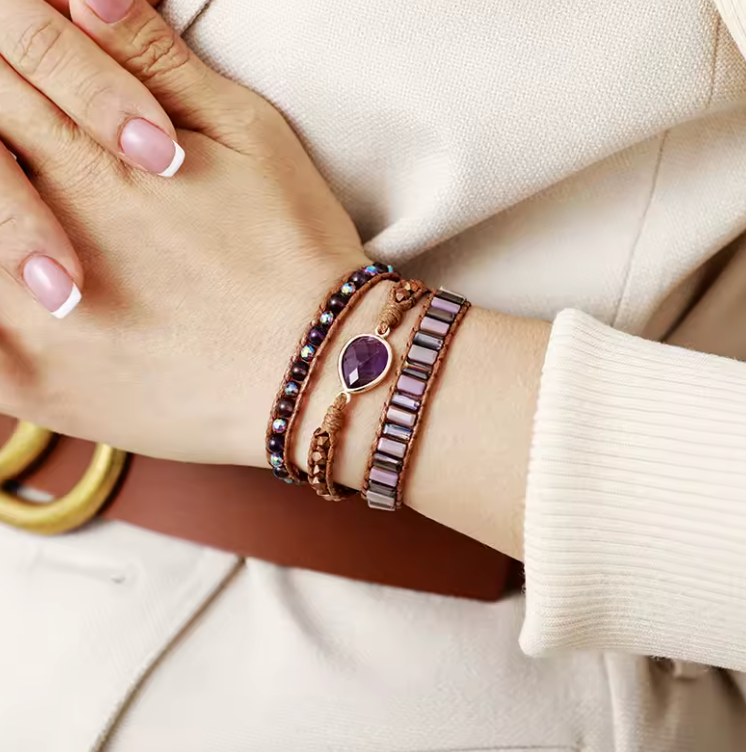 Violet Energy Amethyst - Wickelarmband