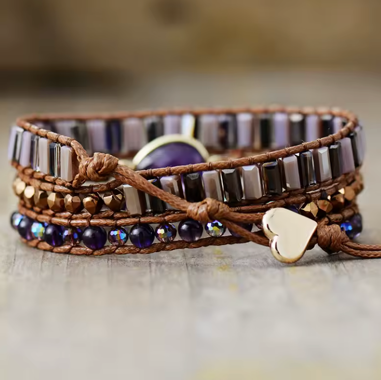 Violet Energy Amethyst - Wickelarmband