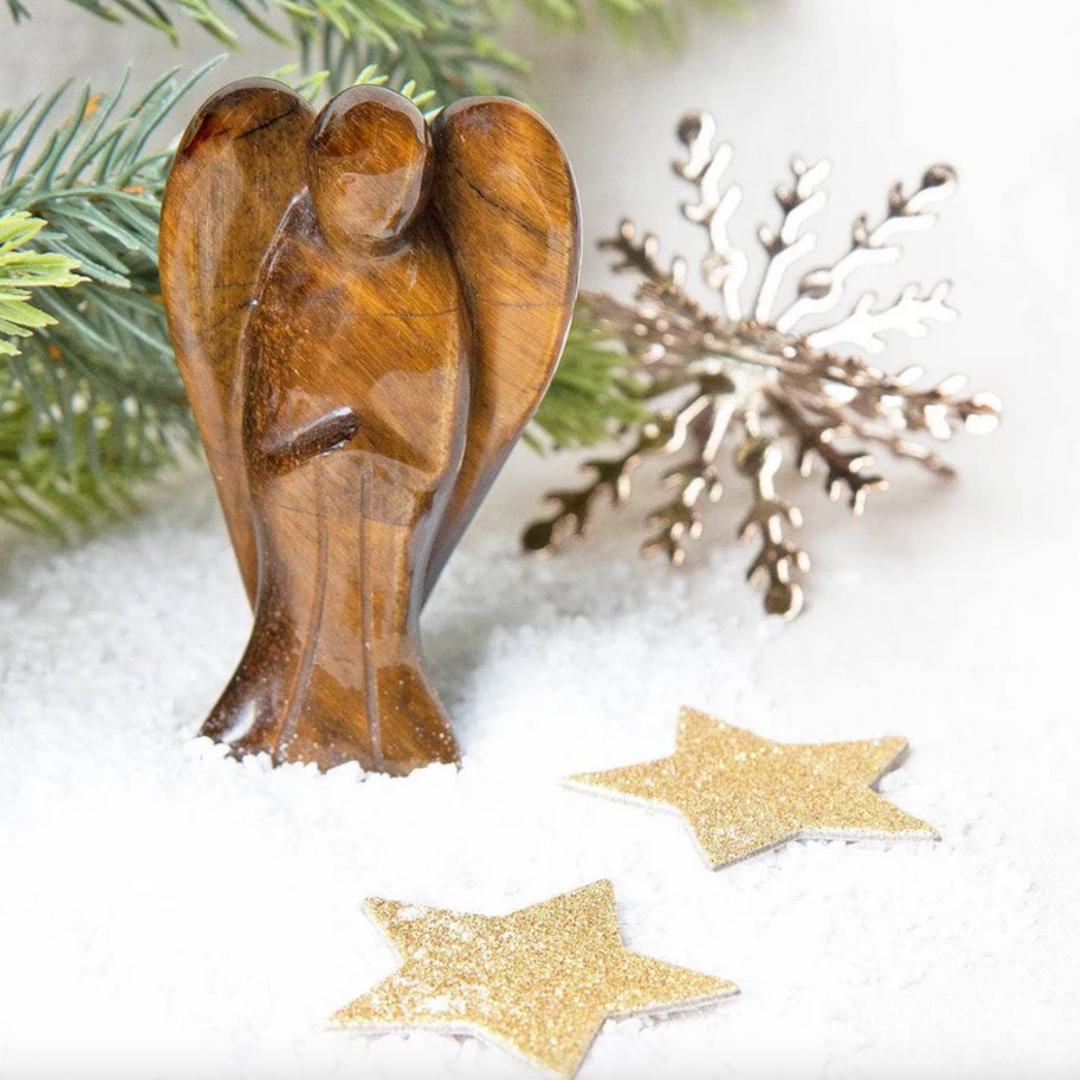 Schutzengel-Figur aus Tigerauge