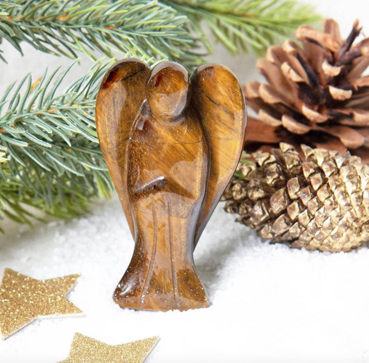 Schutzengel-Figur aus Tigerauge