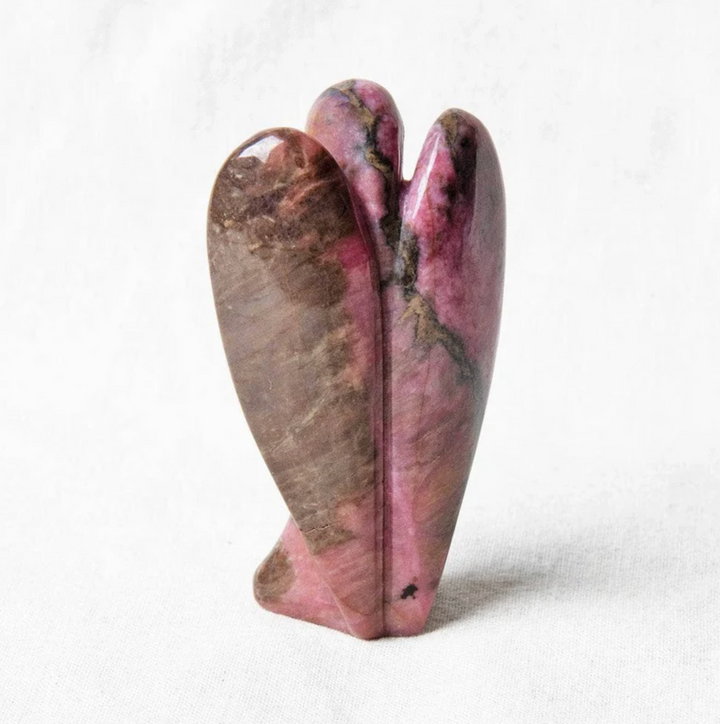 Schutzengel-Figur aus Rhodonit