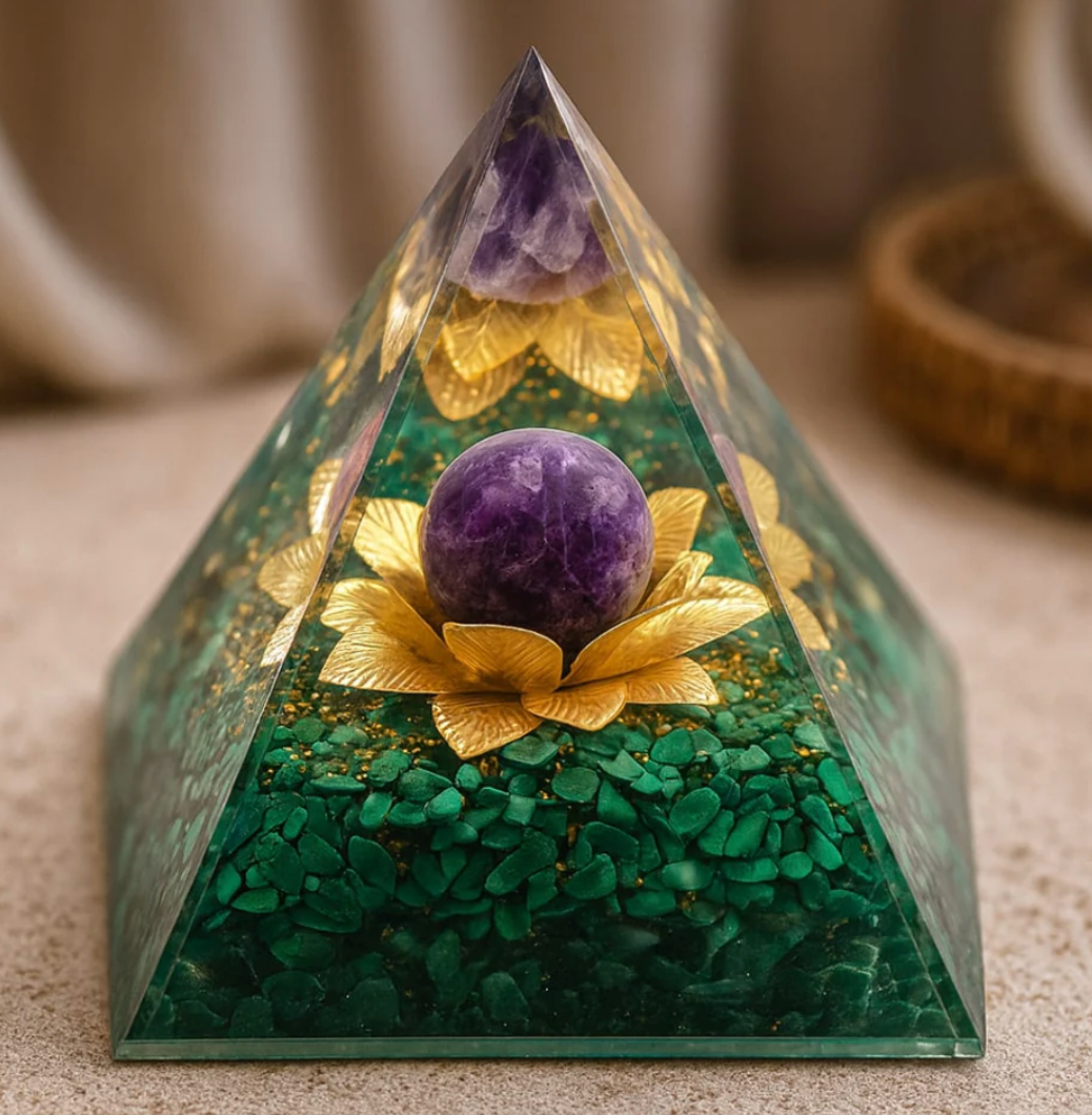 Emerald Malachit – Orgonit Pyramide