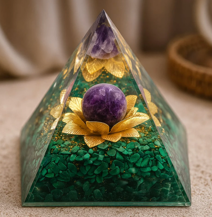 Emerald Malachit – Orgonit Pyramide