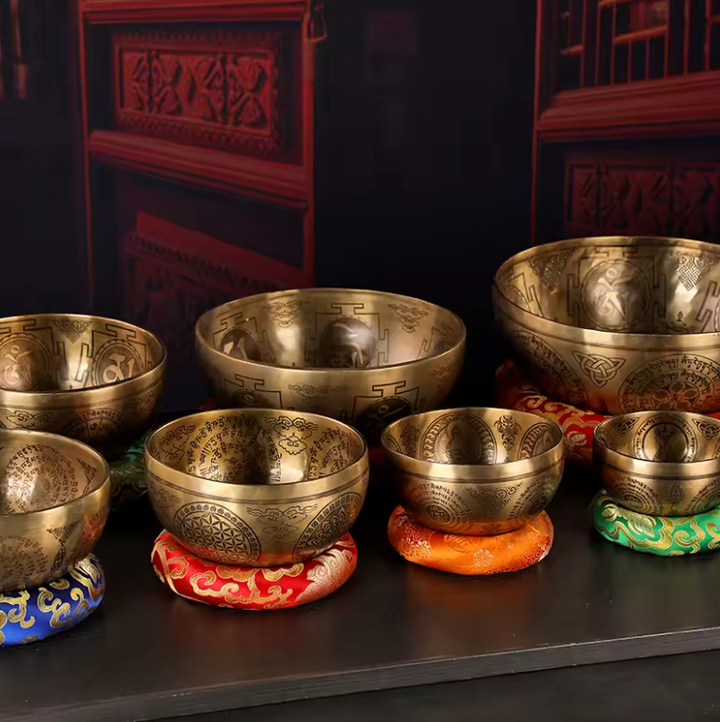 Tibetische Buddha-Mantra Klangschale „Golden Serenity“