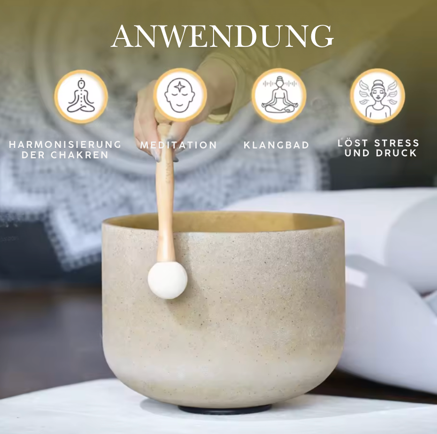 Kristall-Klangschale aus Quartz – Beige Topas Fusion