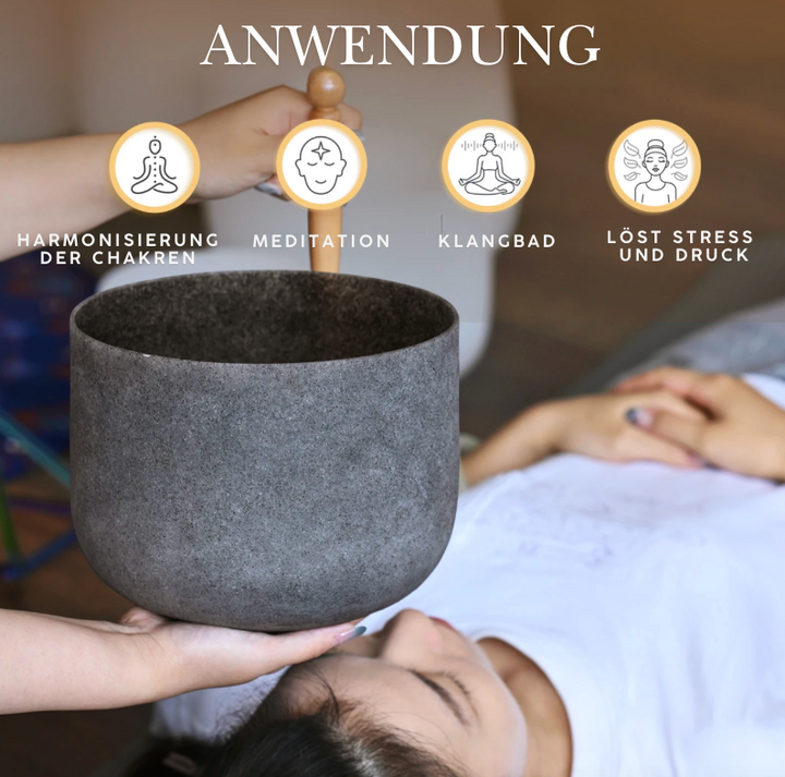 Kristall-Klangschale aus Obsidian – Black Obsidian Fusion