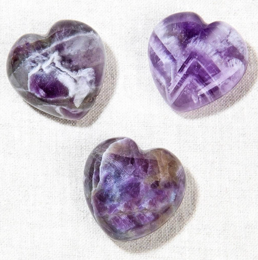 Edelstein Herz-Set aus Amethyst