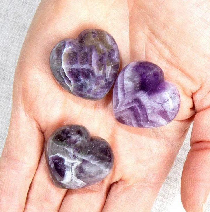Edelstein Herz-Set aus Amethyst