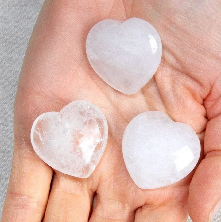 Edelstein Herz-Set aus Bergkristall