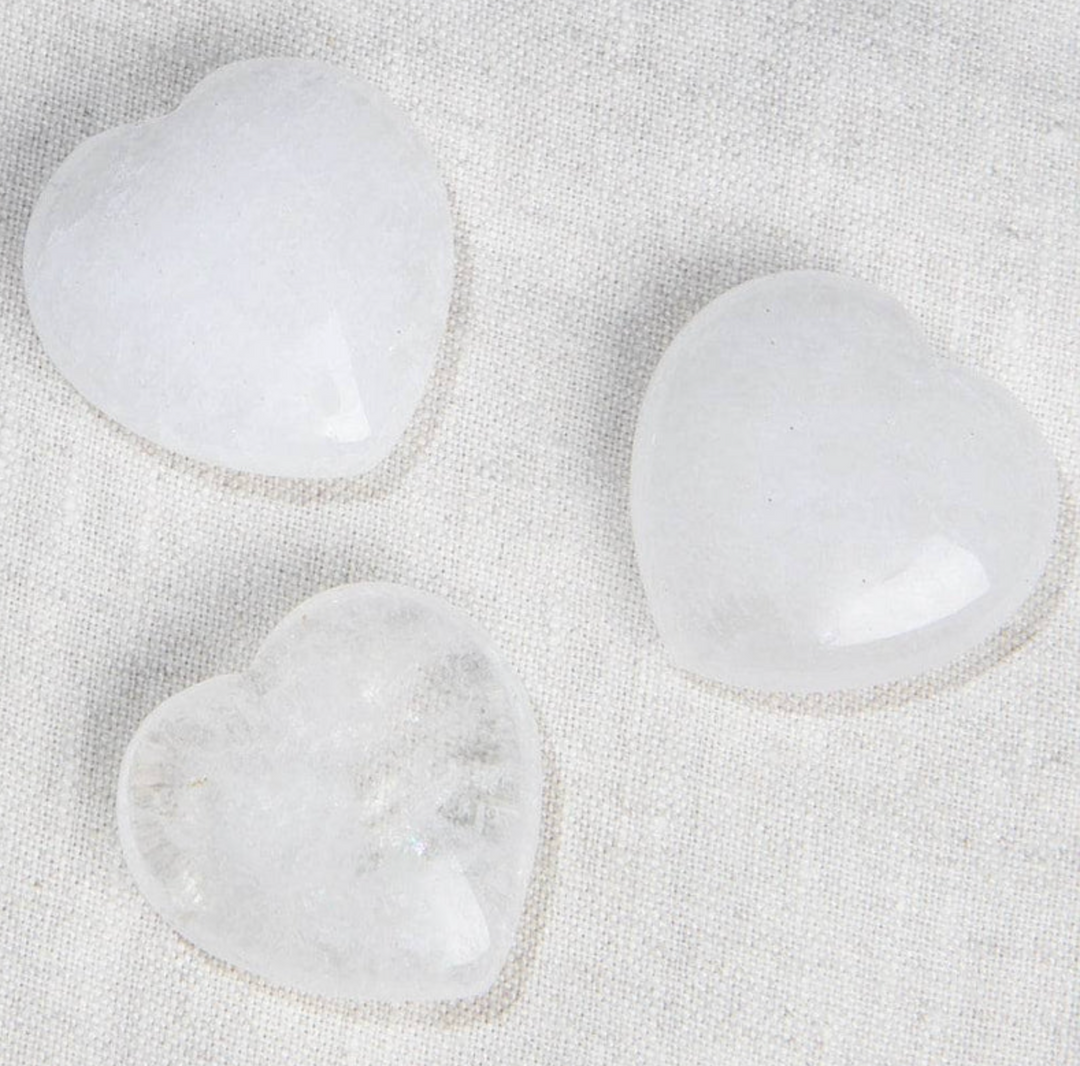 Edelstein Herz-Set aus Bergkristall