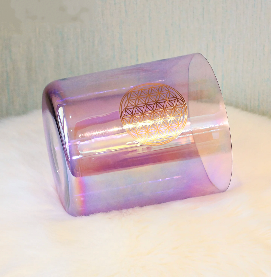 Kristall-Klangschale aus Quarz „Violet Flower“