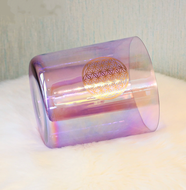 Kristall-Klangschale aus Quarz „Violet Flower“