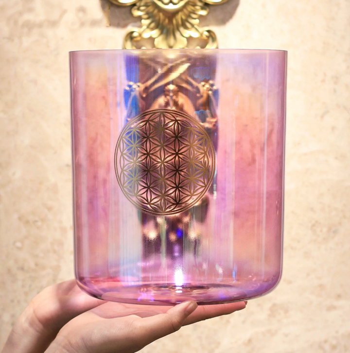 Kristall-Klangschale aus Quarz „Violet Flower“