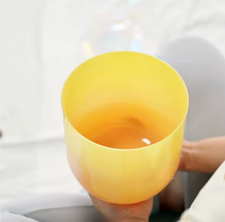 Kristall-Klangschale aus Quartz "Golden Sunrise"