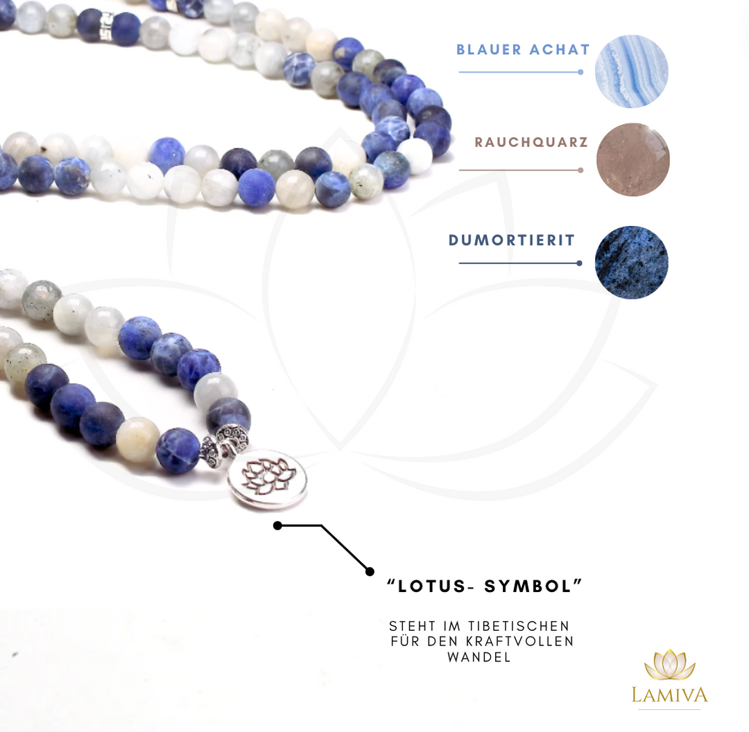 Blaue Achat Mala – Harmonie & Ruhe