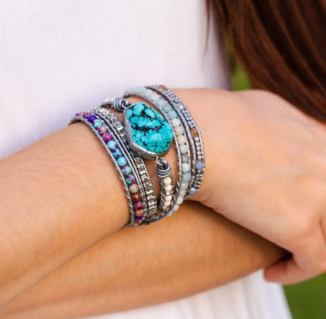 Boho Lilia Jaspis - Wickelarmband