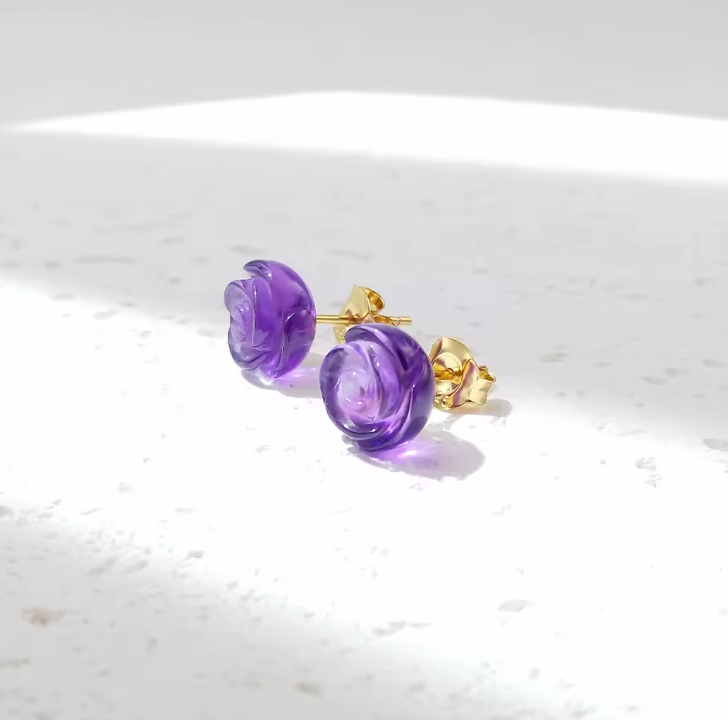 Amethyst Rosen-Ohrringe
