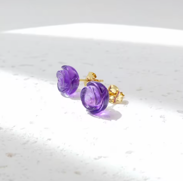 Amethyst Rosen-Ohrringe