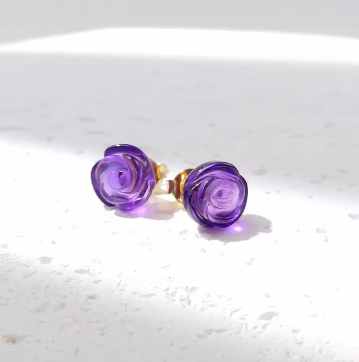 Amethyst Rosen-Ohrringe