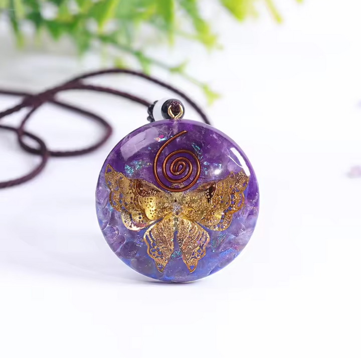 Schmetterling Amethyst Orgon - Kette