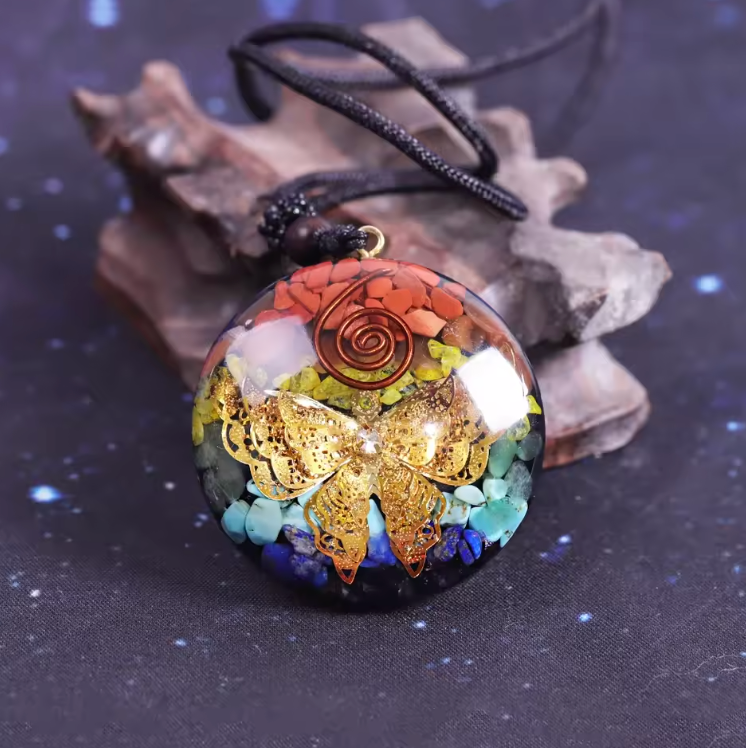 Schmetterling Amethyst Orgon - Kette