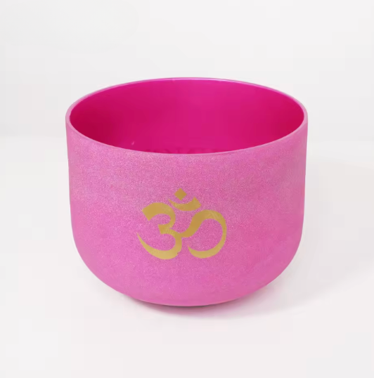 Kristall-Klangschale aus Quartz "Pink OM"