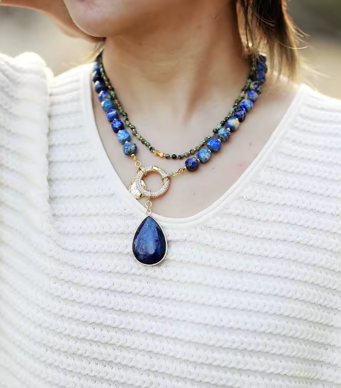 Celest Pearl – Edelstein Halskette