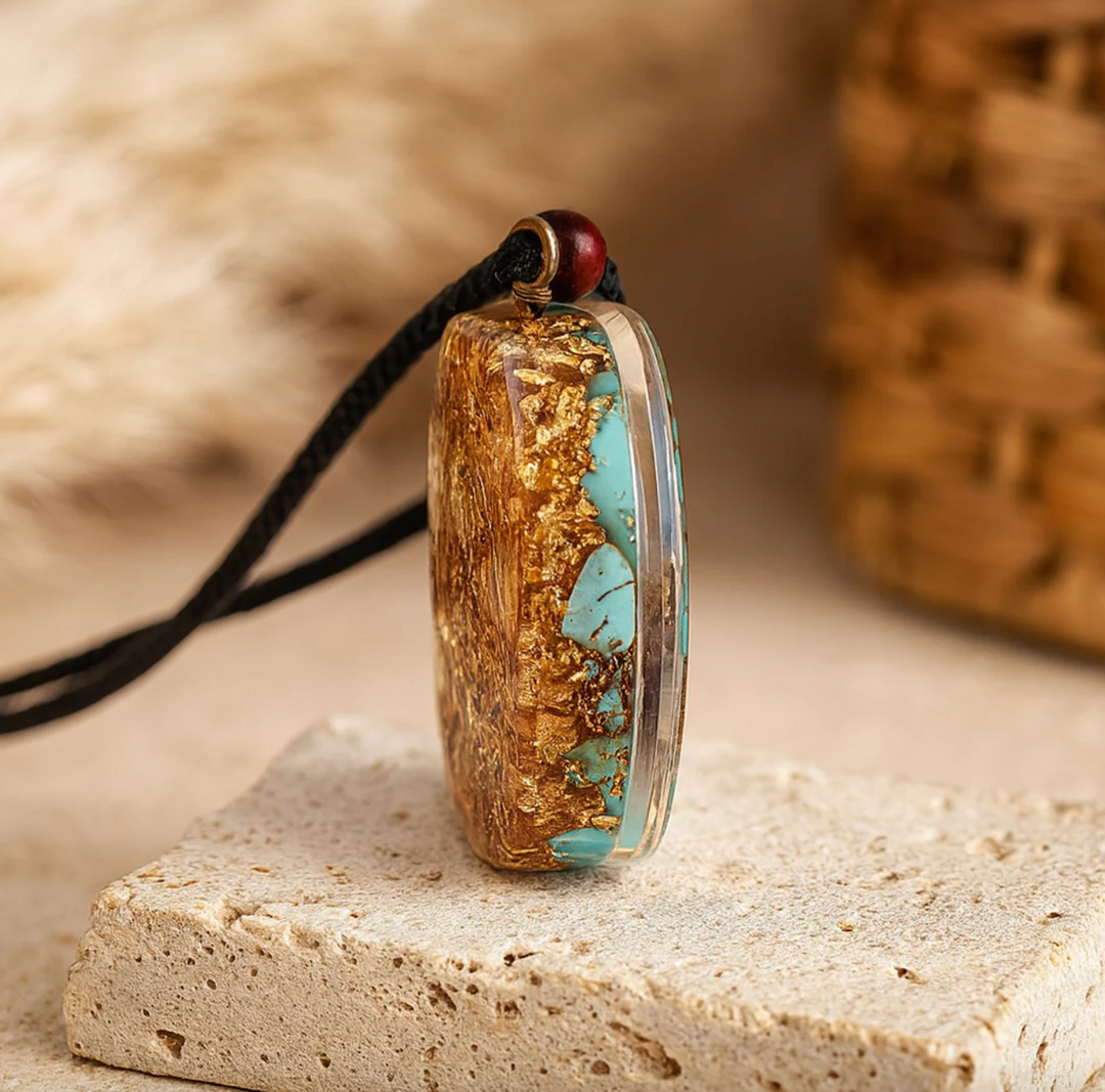 Türkis Granat Orgon Metatron - Kette