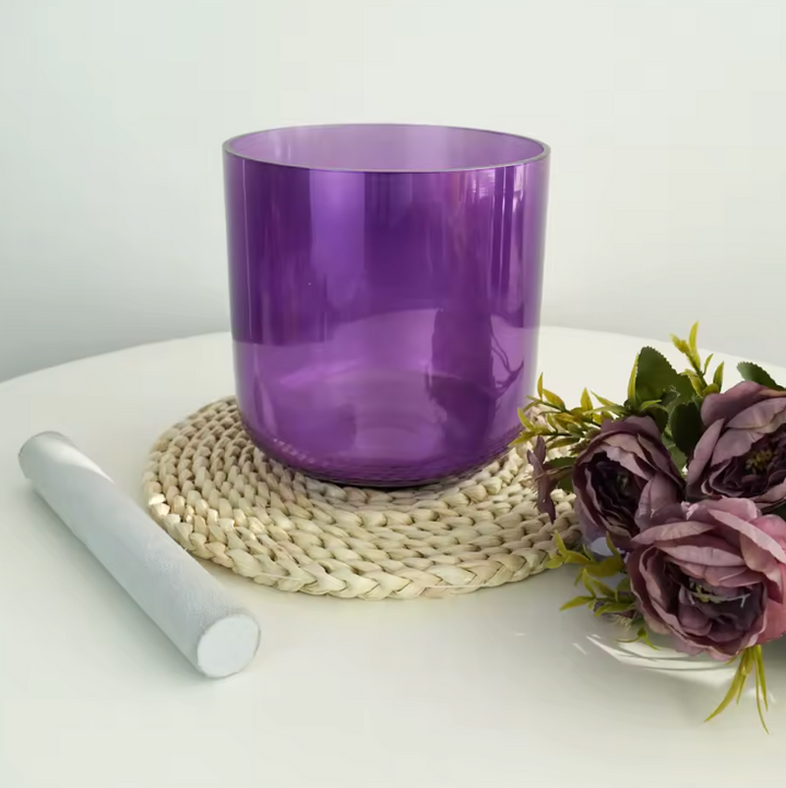 Kristall-Klangschale aus Quartz "Purple Aura"