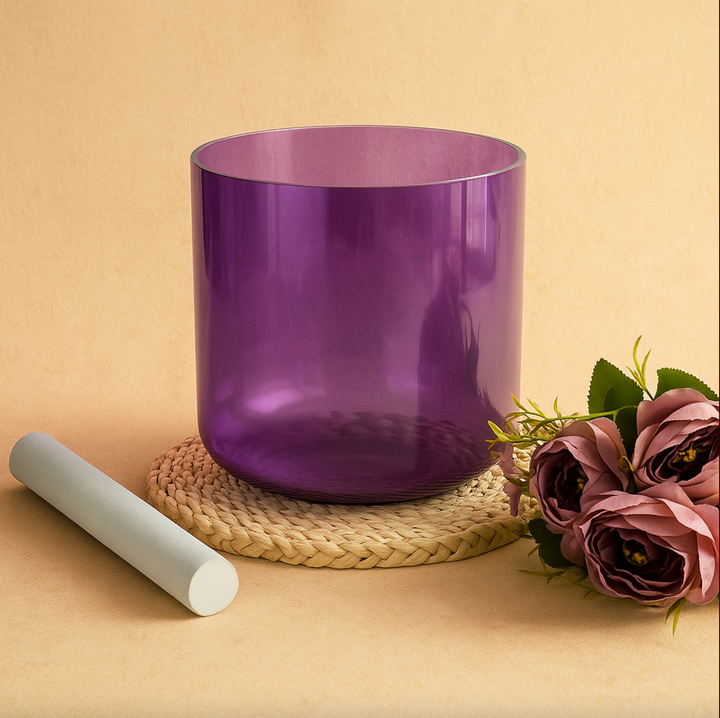 Kristall-Klangschale aus Quartz "Purple Aura"