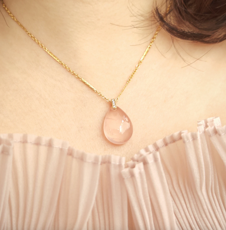 Rosenquarz Aurora - Halskette