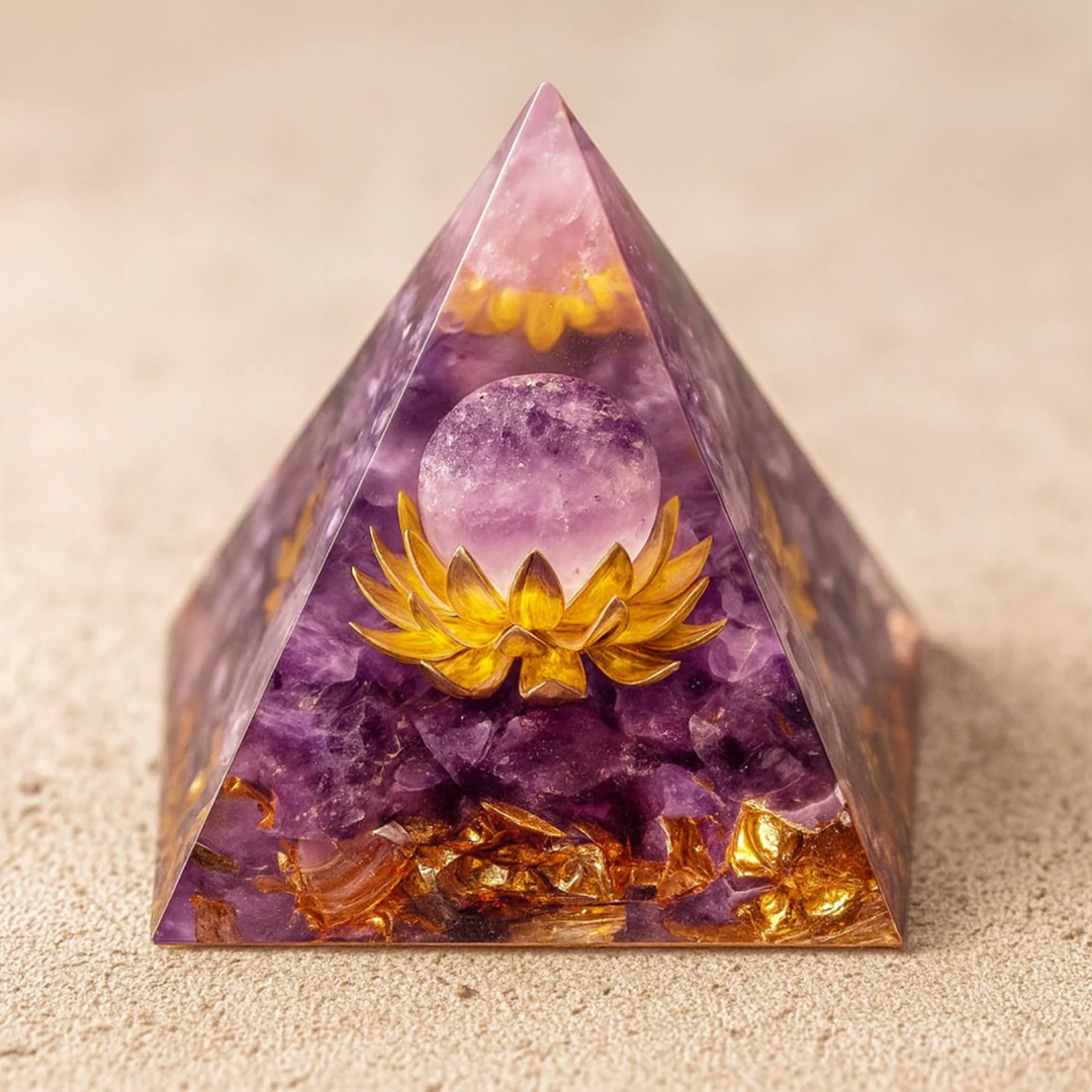 Amethyst Lotus Orgonit Pyramide