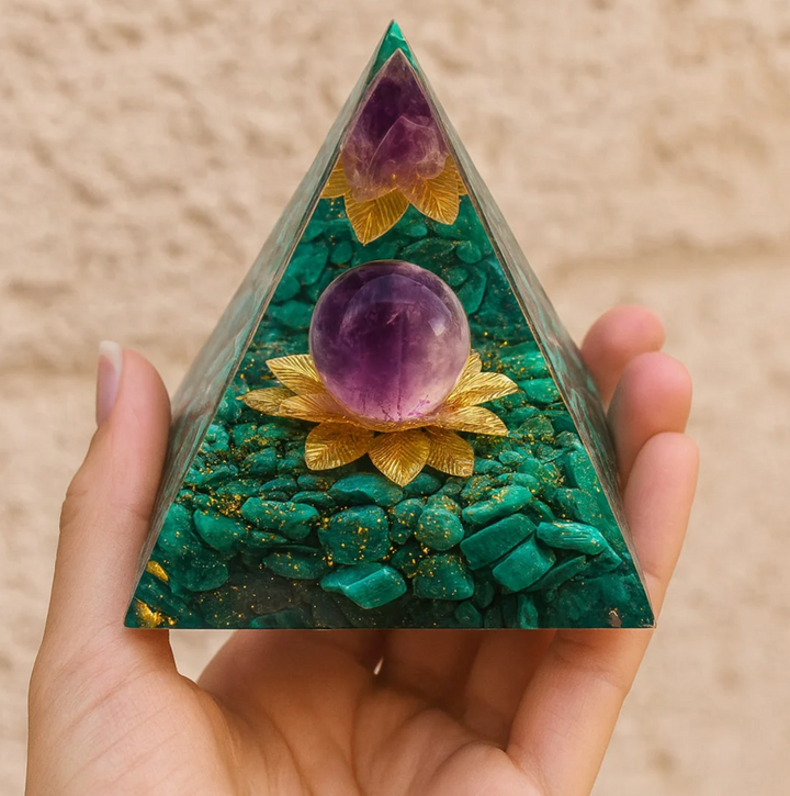 Emerald Malachit – Orgonit Pyramide