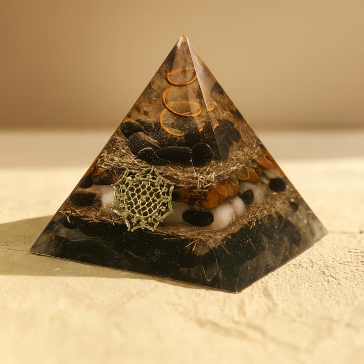 Sri Yantra Kupfer - Orgonit Pyramide