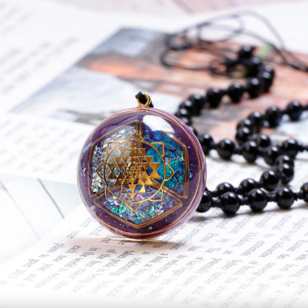Amethyst Sri Yantra Orgonit - Kette