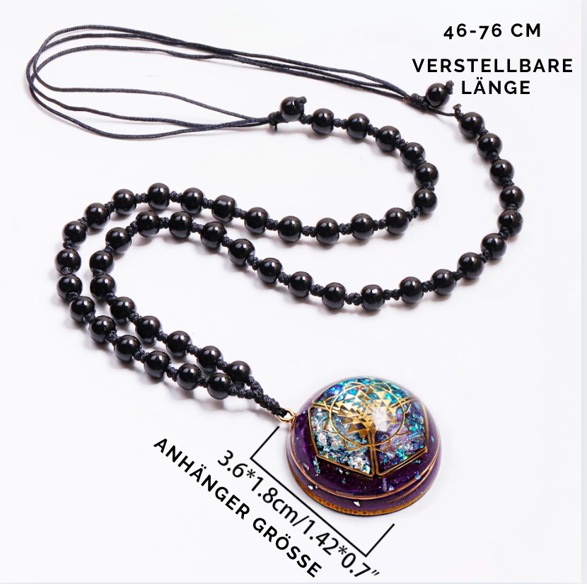 Amethyst Sri Yantra Orgonit - Kette