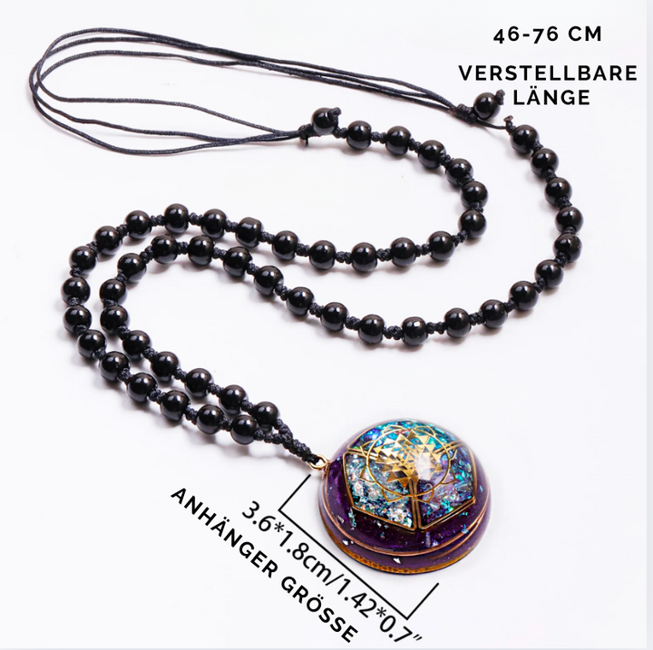 Amethyst Sri Yantra Orgonit - Kette