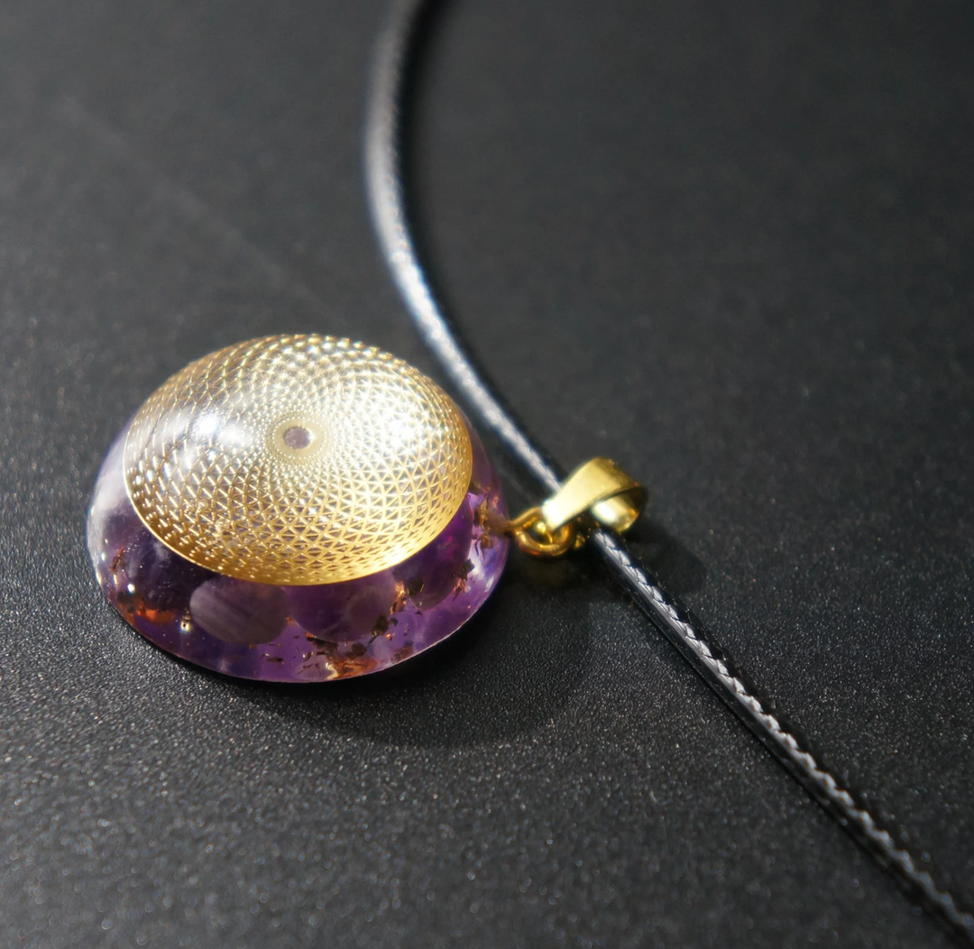 Blume des Lebens Amethyst Orgon - Kette