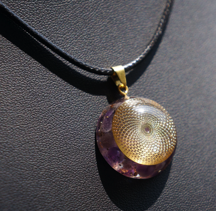 Blume des Lebens Amethyst Orgon - Kette