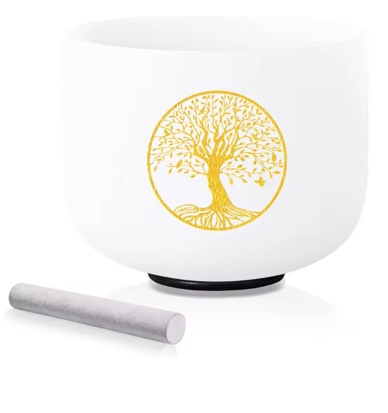 Kristall-Klangschale aus Quartz – „Baum des Lebens“