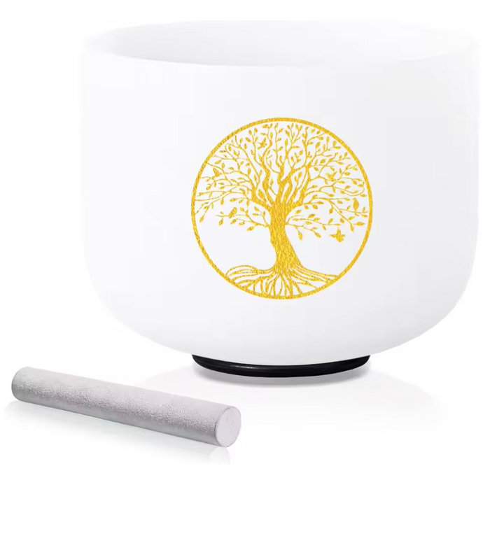 Kristall-Klangschale aus Quartz – „Baum des Lebens“