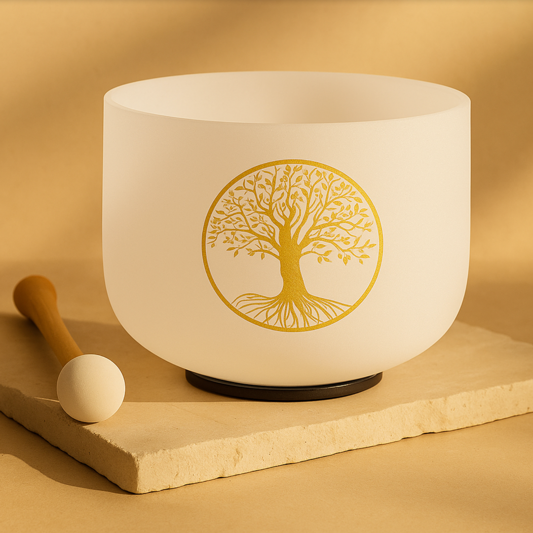 Kristall-Klangschale aus Quartz – „Baum des Lebens“