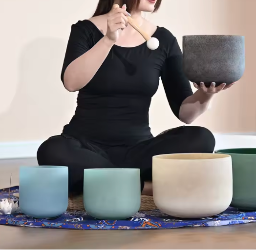 Kristall-Klangschale aus Aventurin – Emerald Fusion