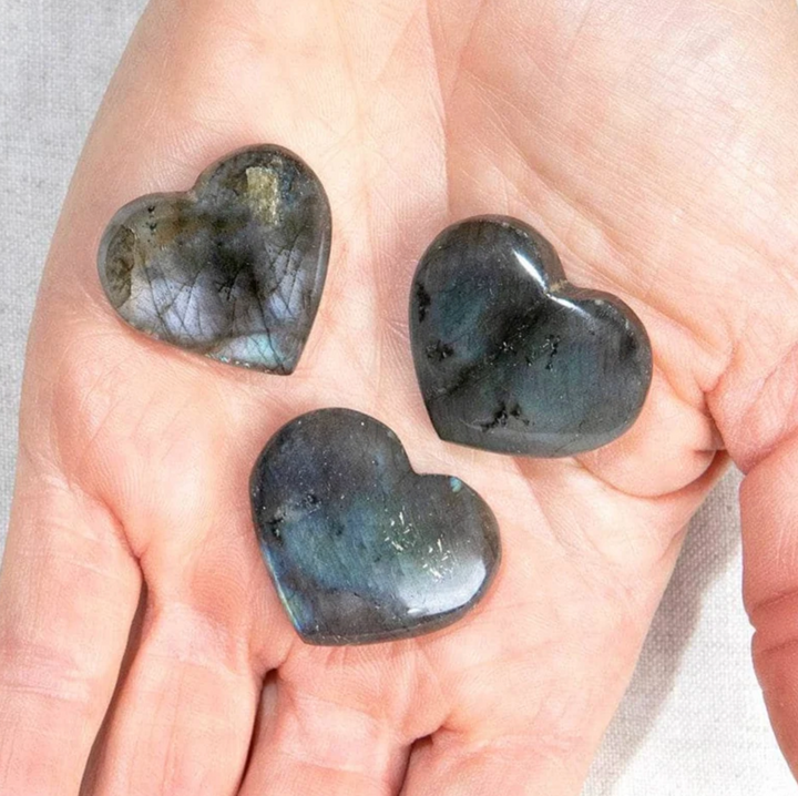 Edelstein Herz-Set aus Labradorit